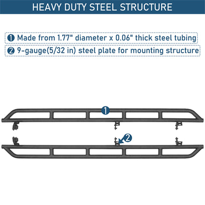 Tube Slider Rocker Guards For 2007-2021 Toyota Tundra CrewMax - Landshaker4x4