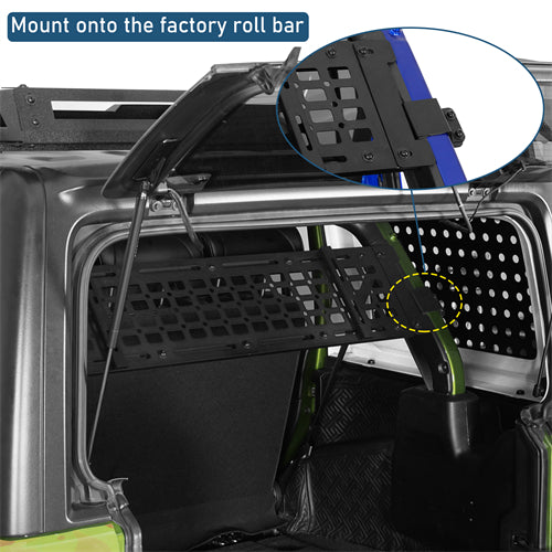 Trunk MOLLE Panel Utility Rack For 2018-2026 Jeep Wrangler JL 4-Door Hardtop - Landshaker4x4