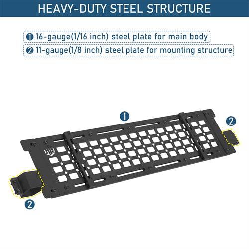 Trunk MOLLE Panel Utility Rack For 2018-2026 Jeep Wrangler JL 4-Door Hardtop - Landshaker4x4