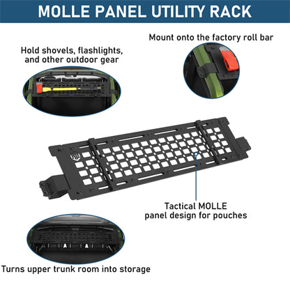 Trunk MOLLE Panel Utility Rack For 2018-2026 Jeep Wrangler JL 4-Door Hardtop - Landshaker4x4