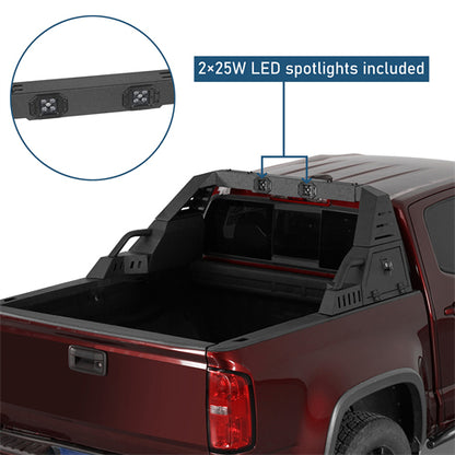 20.7" High Adjustable Roll Bar For 05-25 Toyota Tacoma | 19-25 Ford Ranger | 15-25 GMC Canyon | 15-26 Chevrolet Colorado - Landshaker4x4