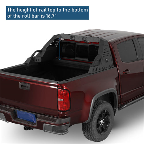 20.7" High Adjustable Roll Bar For 05-25 Toyota Tacoma | 19-25 Ford Ranger | 15-25 GMC Canyon | 15-26 Chevrolet Colorado - Landshaker4x4