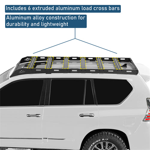 Overland Series Versatile Roof Rack For 2010-2023 Lexus GX460 - Landshaker4x4