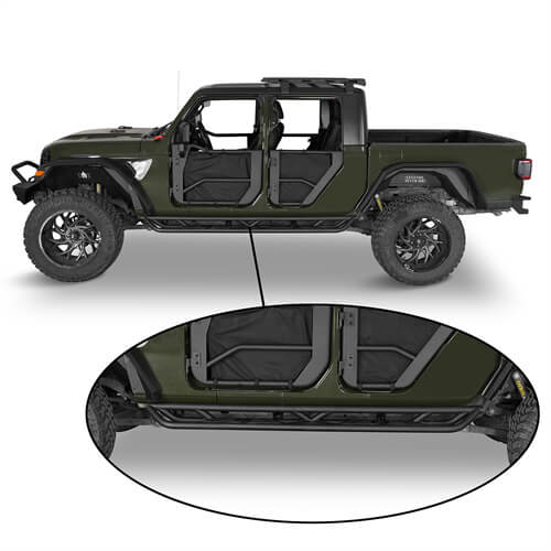 Jeep JT Running Boards Side Steps Nerf Bars for 2020-2022 Jeep Gladiator  - LandShaker 4x4 l7000s 2