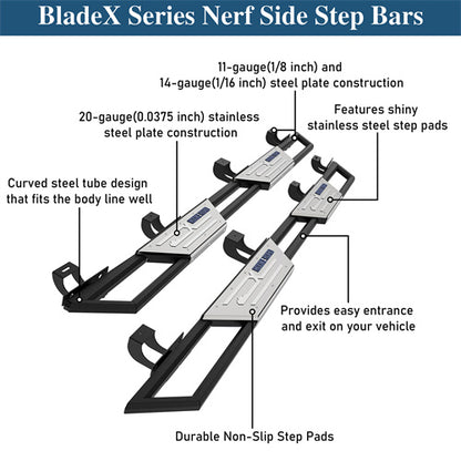 Aftermarket Nerf Side Step Bars For 2020-2025 Jeep Gladiator JT - Landshaker4x4