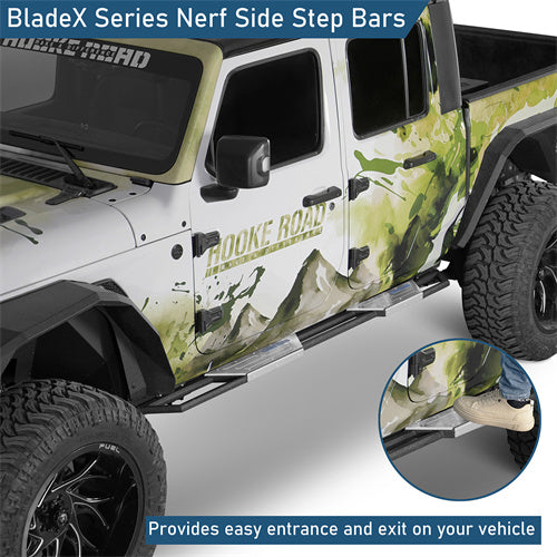 Aftermarket Nerf Side Step Bars For 2020-2025 Jeep Gladiator JT - Landshaker4x4