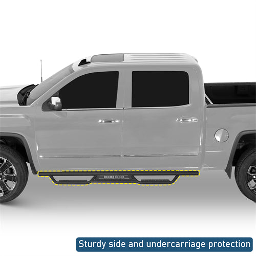 Nerf Side Step Bars For 2007-2018 Chevy Silverado/GMC Sierra 1500 | Crew Cab; 2007-2019 Chevy Silverado/GMC Sierra 2500 HD 3500 HD | Crew Cab - Landshaker4x4
