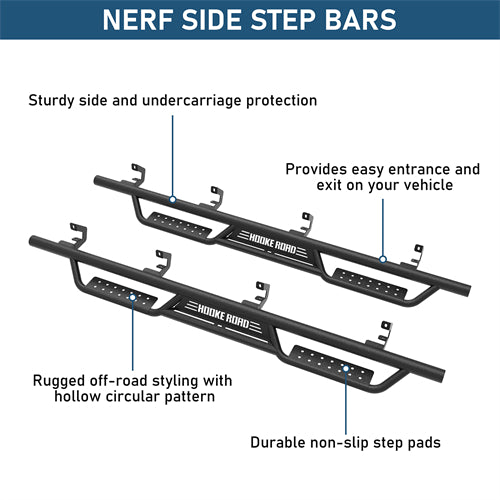 Nerf Side Step Bars For 2007-2018 Chevy Silverado/GMC Sierra 1500 | Crew Cab; 2007-2019 Chevy Silverado/GMC Sierra 2500 HD 3500 HD | Crew Cab - Landshaker4x4