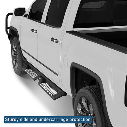 Nerf Side Step Bars For 2007-2018 Chevy Silverado/GMC Sierra 1500 | Crew Cab; 2007-2019 Chevy Silverado/GMC Sierra 2500 HD 3500 HD | Crew Cab - Landshaker4x4