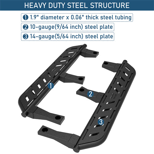 Nerf Side Step Bars For 1987-1995 Jeep Wrangler YJ - LandShaker