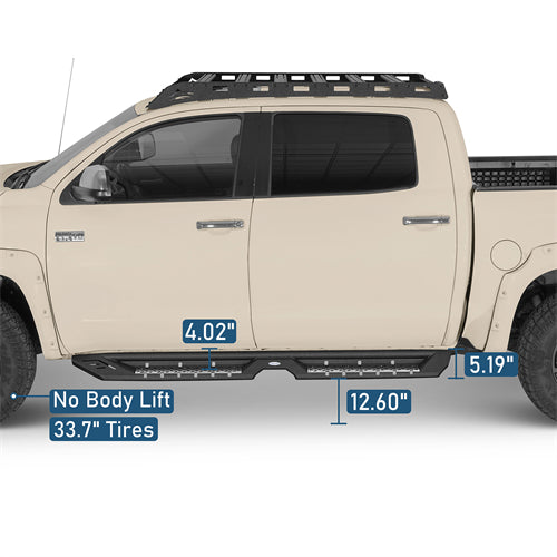 Nerf Side Step Bars For 2007-2021 Toyota Tundra CrewMax - Landshaker4x4