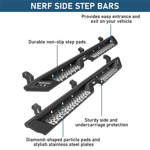 Nerf Side Step Bars For 2007-2021 Toyota Tundra CrewMax - Landshaker4x4