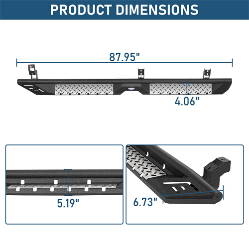 Nerf Side Step Bars For 2007-2021 Toyota Tundra CrewMax - Landshaker4x4