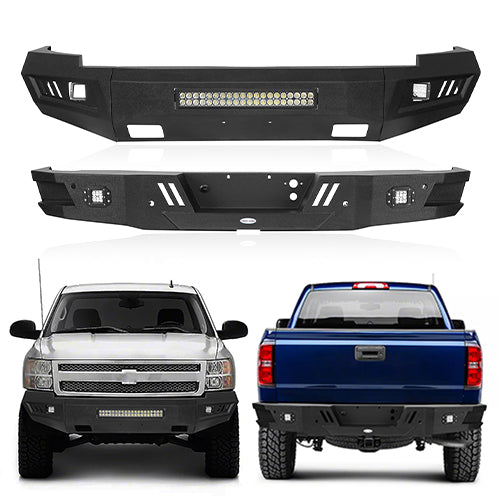 Chevrolet Silverado Front & Rear Bumper for 2007-2013 Chevy Silverado 1500 - LandShaker 4x4 LSG.9021+9025 1