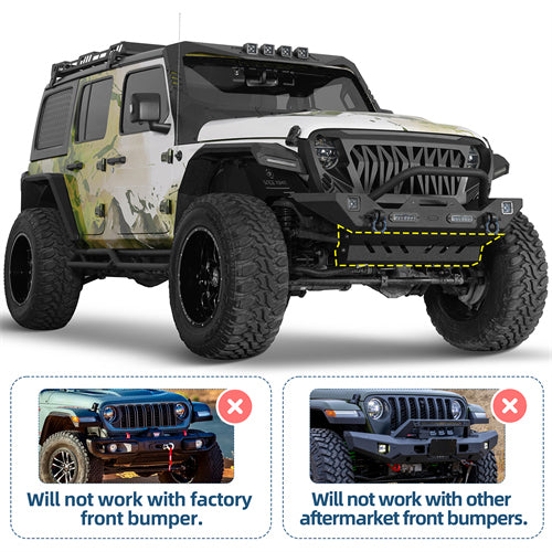 Front Skid Plate For 2018-2025 Jeep Wrangler JL & Gladiator JT - Landshaker4x4