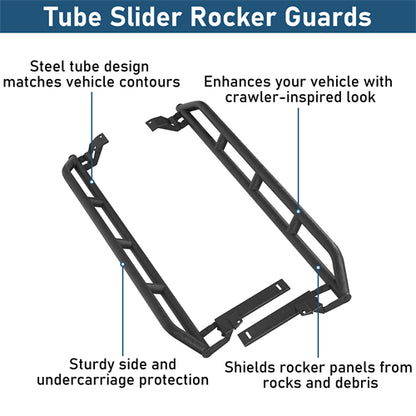 Tube Slider Rocker Guards For 2013-2017 Subaru XV Crosstrek - Landshaker4x4