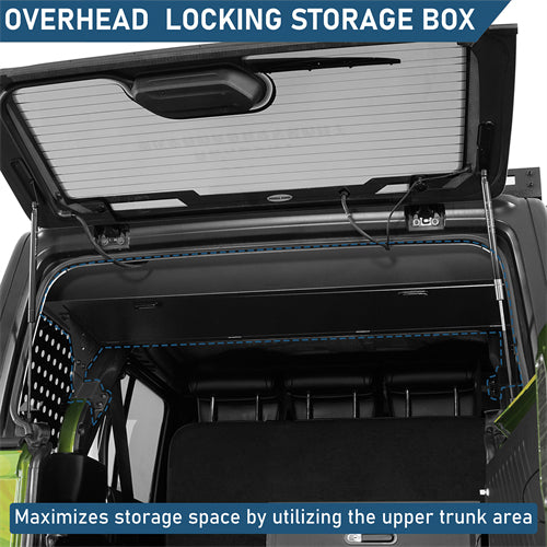 Trunk Upper Locking Storage Box For 2018-2026 Jeep Wrangler JL 4-Door Hardtop - Landshaker4x4