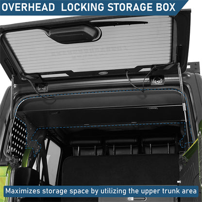Trunk Upper Locking Storage Box For 2018-2026 Jeep Wrangler JL 4-Door Hardtop - Landshaker4x4