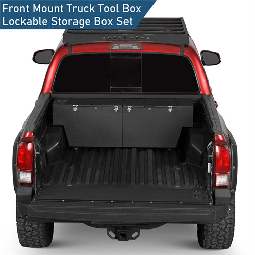 Truck Tool Box Lockable Storage Box Set For 2005-2023 Toyota Tacoma / 2015-2022 Chevy Colorado / GMC Canyon 5'2" Bed - Landshaker4x4