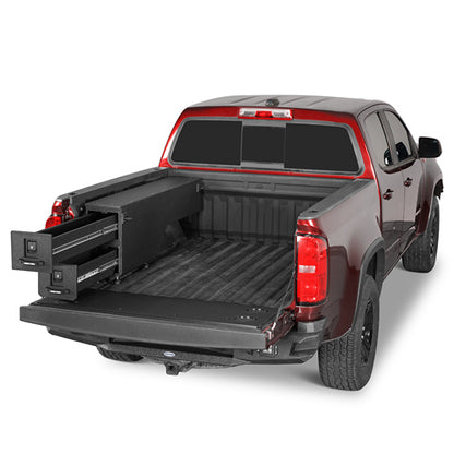 Wheel Well Storage Drawer System Truck Side Box For 2015-2022 Chevy Colorado GMC Canyon 5'2" Bed - LandShaker