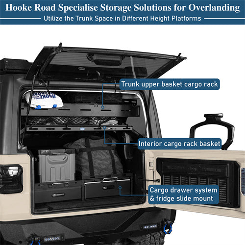 Trunk Upper Basket Cargo Rack For 2018-2025 Jeep Wrangler JL 4-Door Hardtop - LandShaker4x4