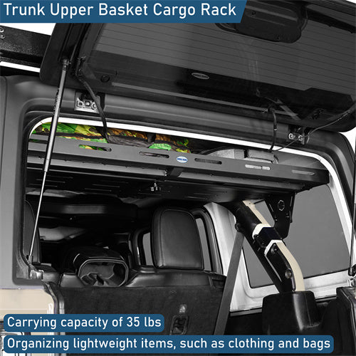 Trunk Upper Basket Cargo Rack For 2018-2025 Jeep Wrangler JL 4-Door Hardtop - LandShaker4x4