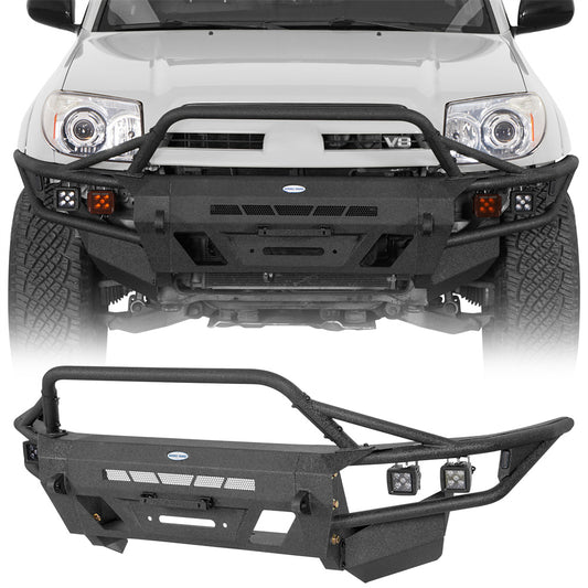 Front Bumper with Winch Plate & 4 LED Spot Lights  2003-2009 Toyota 4Runner Landshaker4x4 9856s 1