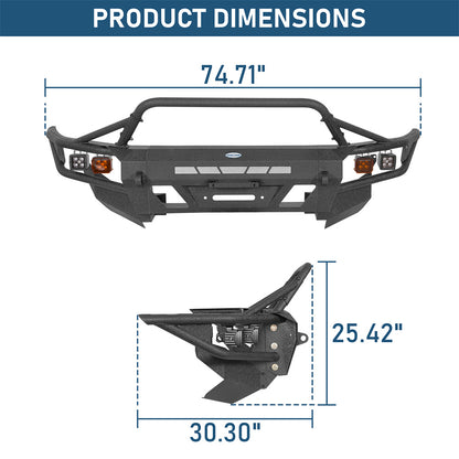 Front Bumper with Winch Plate & 4 LED Spot Lights  2003-2009 Toyota 4Runner Landshaker4x4 9856s 4