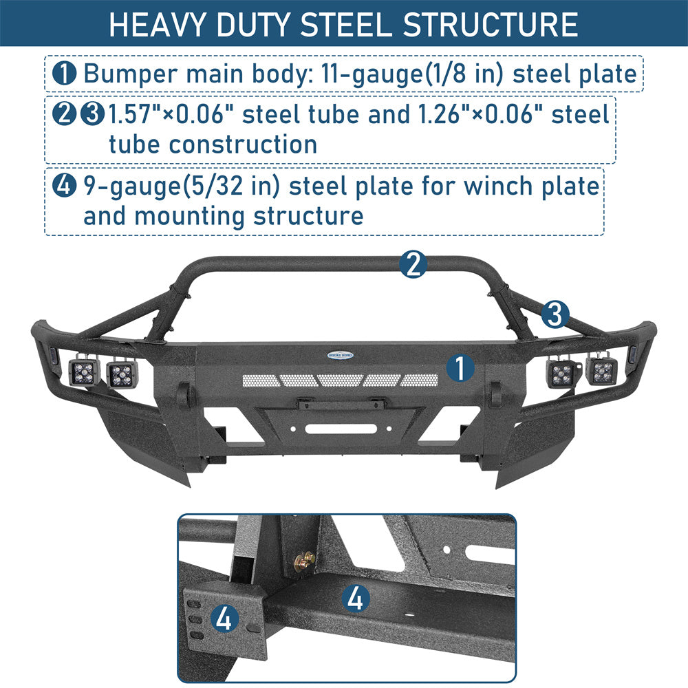Front Bumper with Winch Plate & 4 LED Spot Lights  2003-2009 Toyota 4Runner Landshaker4x4 9856s 6