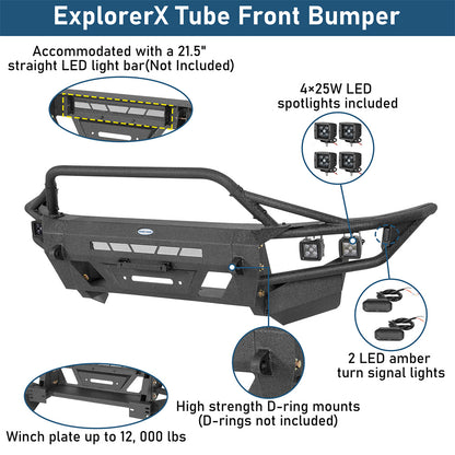 Front Bumper with Winch Plate & 4 LED Spot Lights  2003-2009 Toyota 4Runner Landshaker4x4 9856s 7