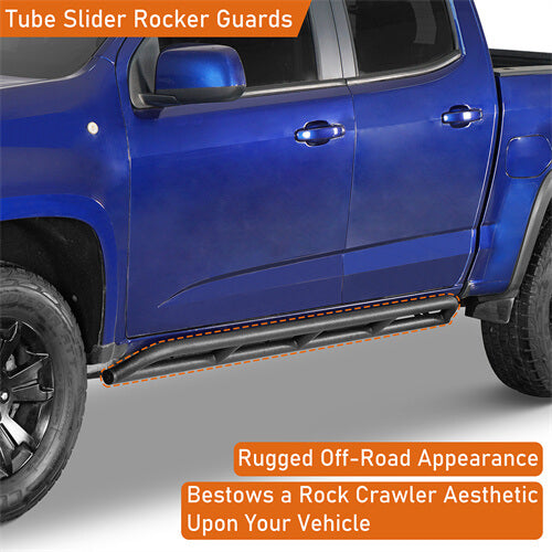 Tube Slider Rocker Guards For 2015-2024 Chevy Colorado & GMC Canyon Crew Cab - LandShaker-lsg9102-4