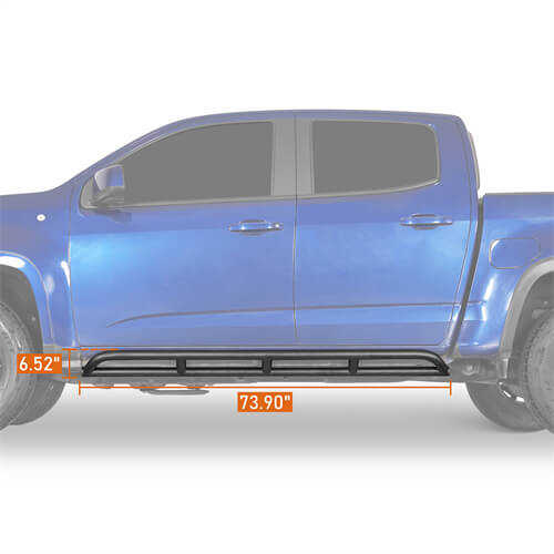 Tube Slider Rocker Guards For 2015-2024 Chevy Colorado & GMC Canyon Crew Cab - LandShaker-lsg9102-9