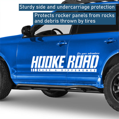 Tube Slider Rocker Guards w/ Kick-Out For 2003-2010 Porsche Cayenne 955/957 - Landshaker4x4
