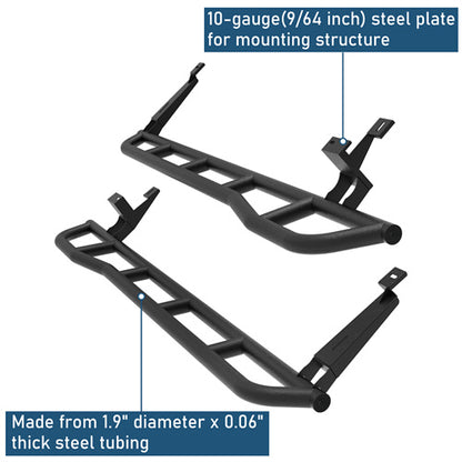 Tube Slider Rocker Guards w/ Kick-Out For 2003-2010 Porsche Cayenne 955/957 - Landshaker4x4