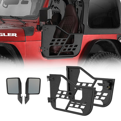 Rock Crawler Tubular Door Guards For 1997-2006 Jeep Wrangler TJ - Landshaker4x4
