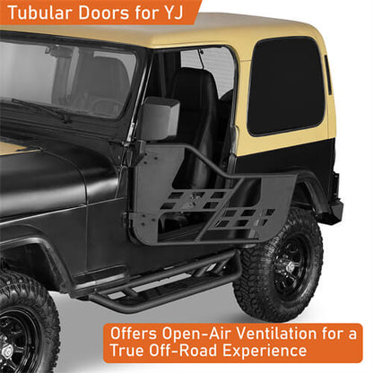 Rock Crawler Tubular Door Guards For 1976-1995 Jeep CJ-7 & Jeep Wrangler YJ - LandShaker-lsg1063-4