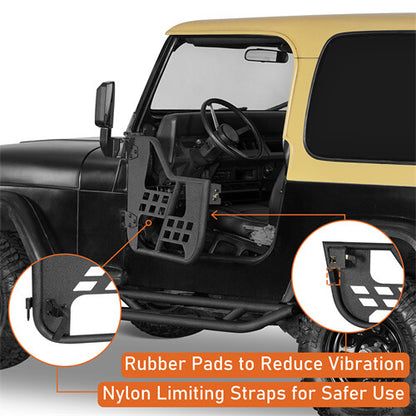 Rock Crawler Tubular Door Guards For 1976-1995 Jeep CJ-7 & Jeep Wrangler YJ - LandShaker-lsg1063-5