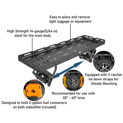 Universal Carrier Storage basket Fits for 30" to 40" Tire - Landshaker4x4