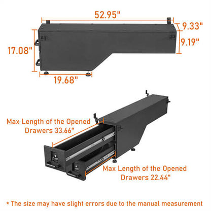 Wheel Well Storage Drawer System Truck Side Box For 2015-2022 Chevy Colorado GMC Canyon 5'2" Bed - LandShaker