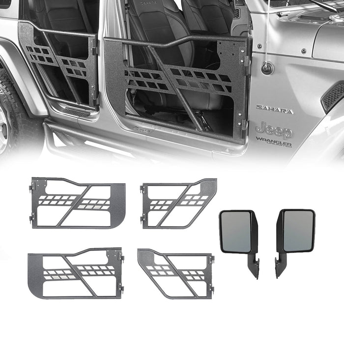 4 Door Tubular Door Guards Rock Crawler w/Side Mirrors(20-23 Jeep Gladiator JT)-LandShaker