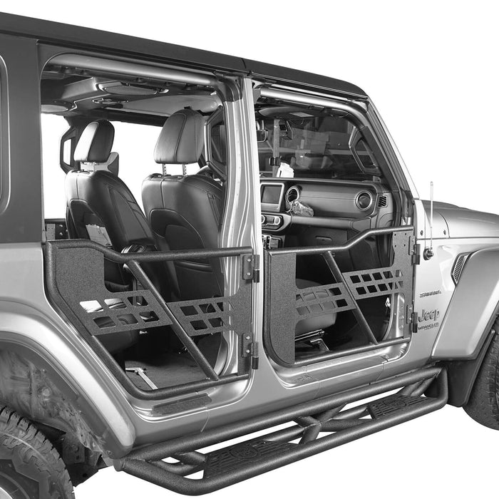 4 Door Tubular Door Guards Rock Crawler w/Side Mirrors(20-23 Jeep Gladiator JT)-LandShaker