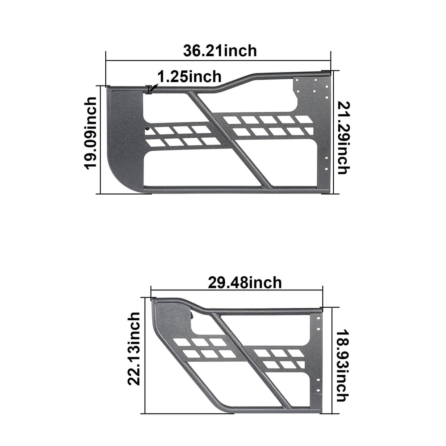 4 Door Tubular Door Guards Rock Crawler w/Side Mirrors(20-25 Jeep Gladiator JT)-LandShaker