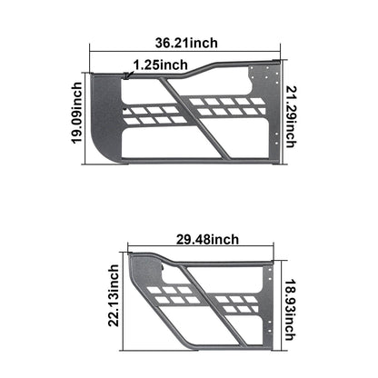 4 Door Tubular Door Guards Rock Crawler w/Side Mirrors(20-25 Jeep Gladiator JT)-LandShaker
