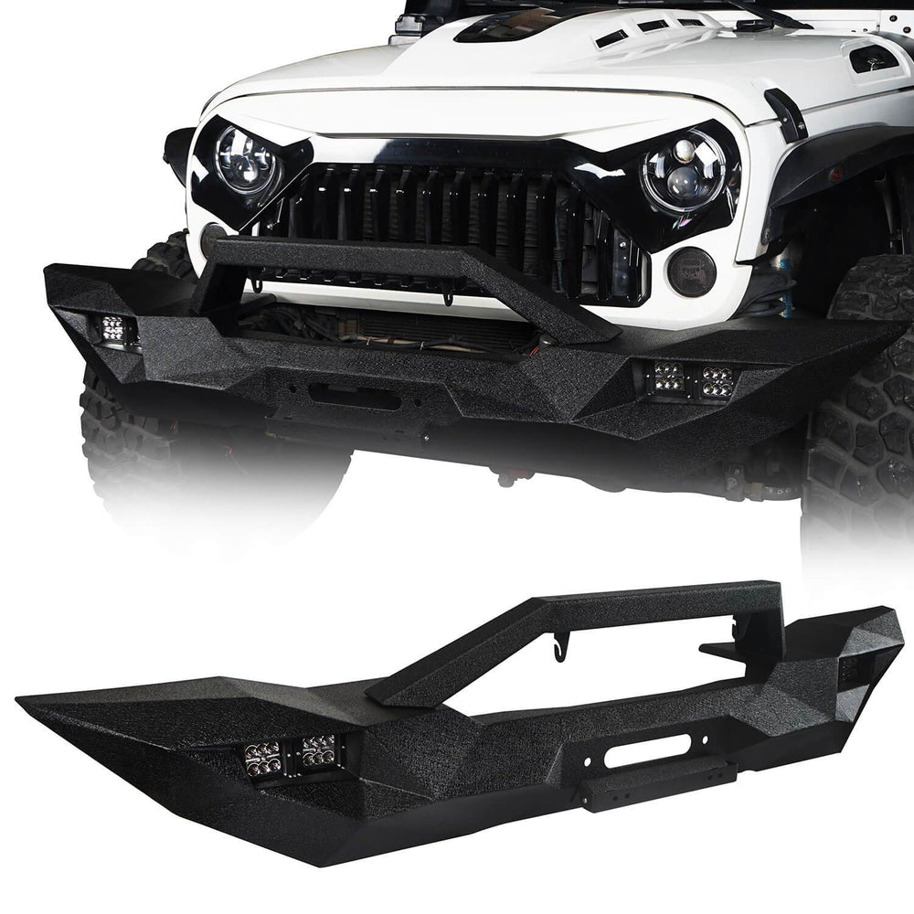 Blade Master Full Width Front Bumper w/Winch Plate & License Plate for 2007-2018 Jeep Wrangler JK-LandShaker