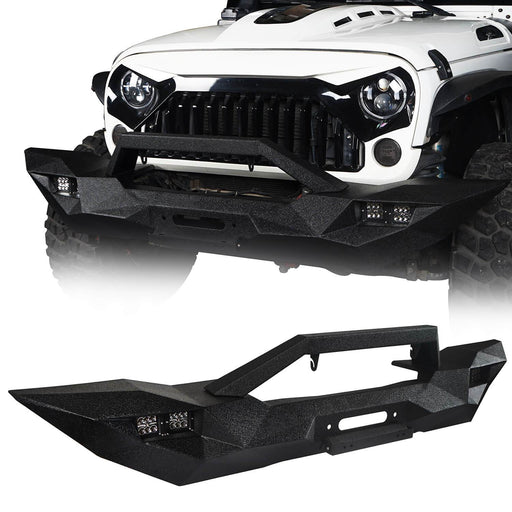 Blade Master Full Width Front Bumper w/Winch Plate & License Plate for 2007-2018 Jeep Wrangler JK-LandShaker