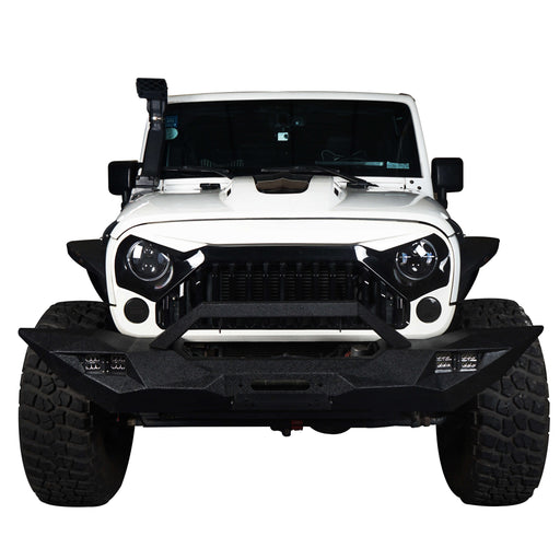 Blade Master Full Width Front Bumper w/Winch Plate & License Plate for 2007-2018 Jeep Wrangler JK-LandShaker