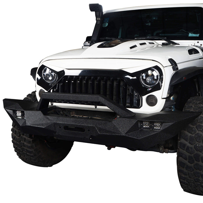 Blade Master Full Width Front Bumper w/Winch Plate & License Plate for 2007-2018 Jeep Wrangler JK-LandShaker