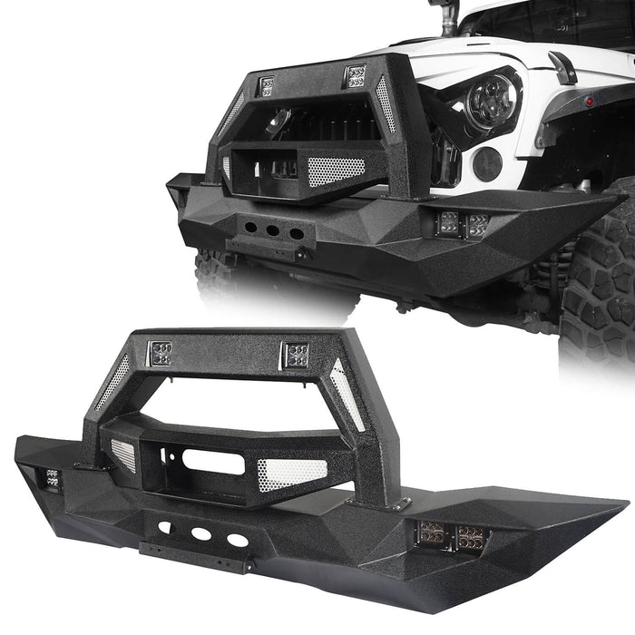 DESTROYER Blade Full Width Front Bumper w/Bull Bar(07-2018 Jeep Wrangler JK)-LandShaker
