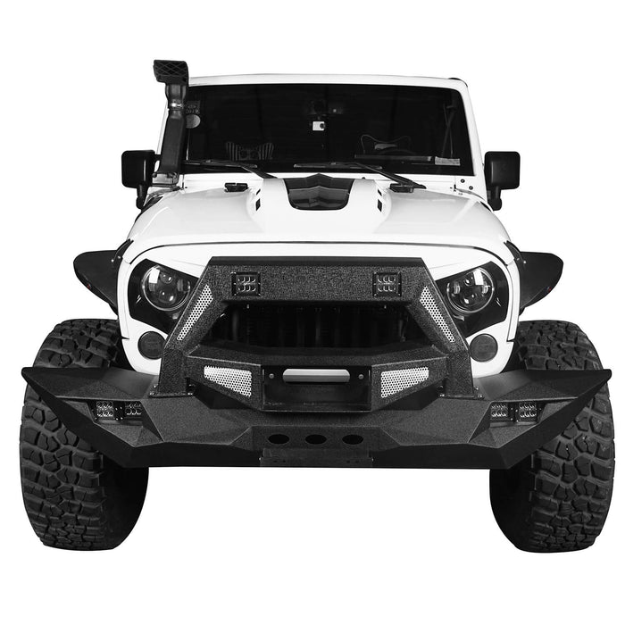 DESTROYER Blade Full Width Front Bumper w/Bull Bar(07-2018 Jeep Wrangler JK)-LandShaker