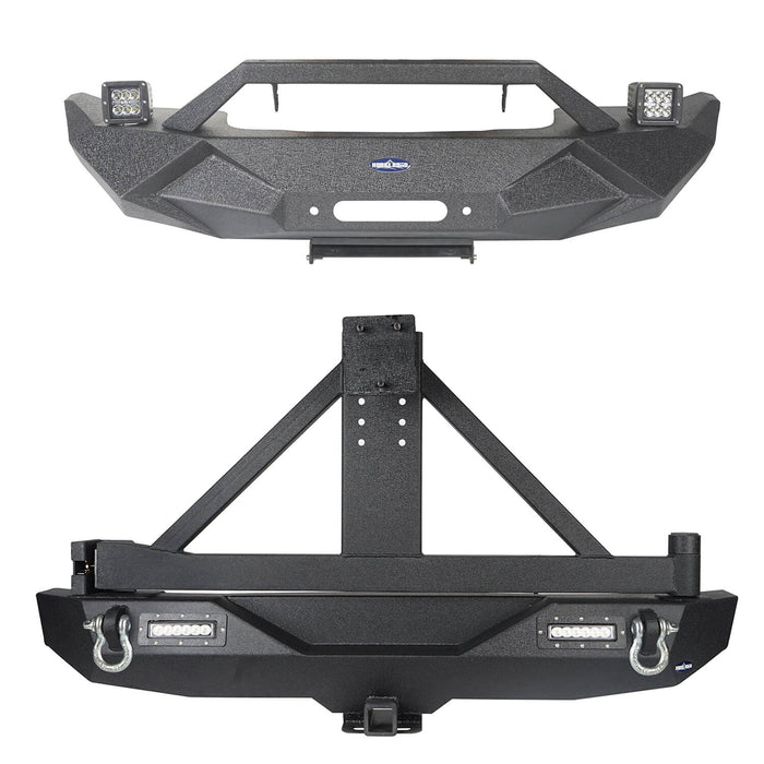 Stubby Front Bumper & Different Trail Rear Bumper Combo(07-18 Jeep Wrangler JK)-LandShaker